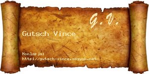 Gutsch Vince névjegykártya